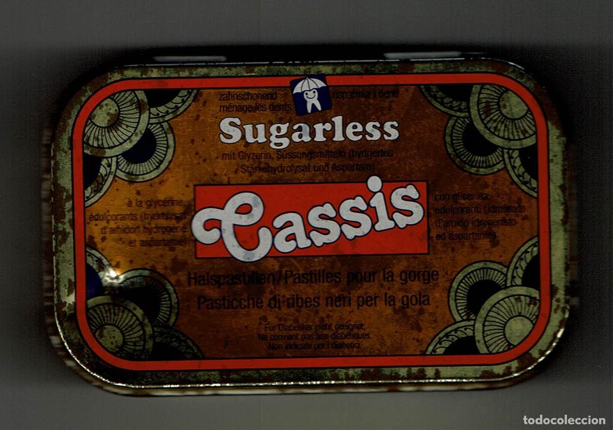 Cajas y cajitas met&aacute;licas: Cajita met&aacute;lica Cassis / Sugarless / Pastillas para la garganta / Vac&iacute;a