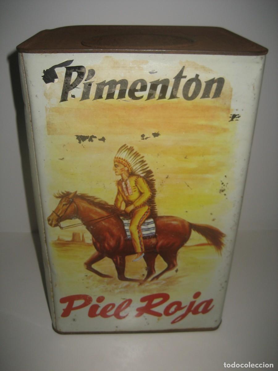 Cajas y cajitas met&aacute;licas: LATA GRAN TAMA&Ntilde;O. PIMENTON PIEL ROJA. AZAFRANES Y ESPECIAS. JESUALDO BREIS FLORES. ESPINARDO, MURCIA