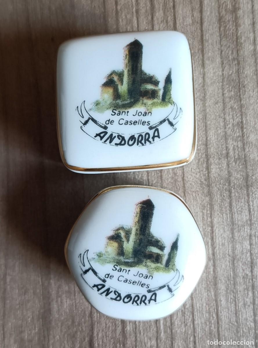 Cajas y cajitas met&aacute;licas: Lote 2 peque&ntilde;as cajas tipo joyero de ceramica o porcelana, Sant Joan de Caselles - Andorra