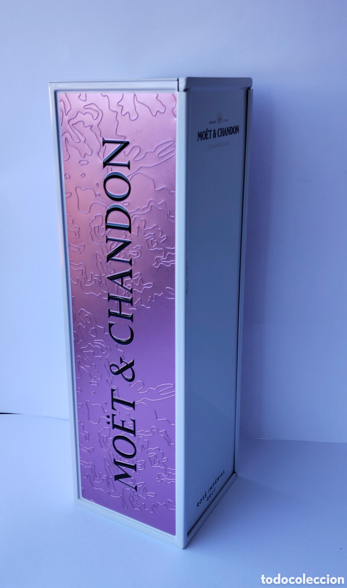 Cajas y cajitas met&aacute;licas: ESTUCHE PRECIOSA CAJA METALICA DE CHAPA DE CHAMPAGNE MO&Euml;T CHANDON BRUT IMPERIAL ROS&Eacute; - 10,4 x 10,4 x