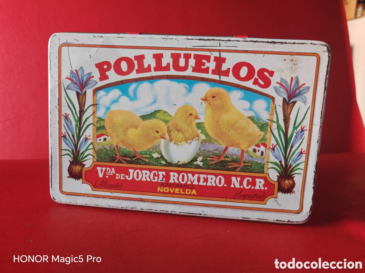 Cajas y cajitas met&aacute;licas: Caja de azafr&aacute;n polluelos Novelda. Alicante