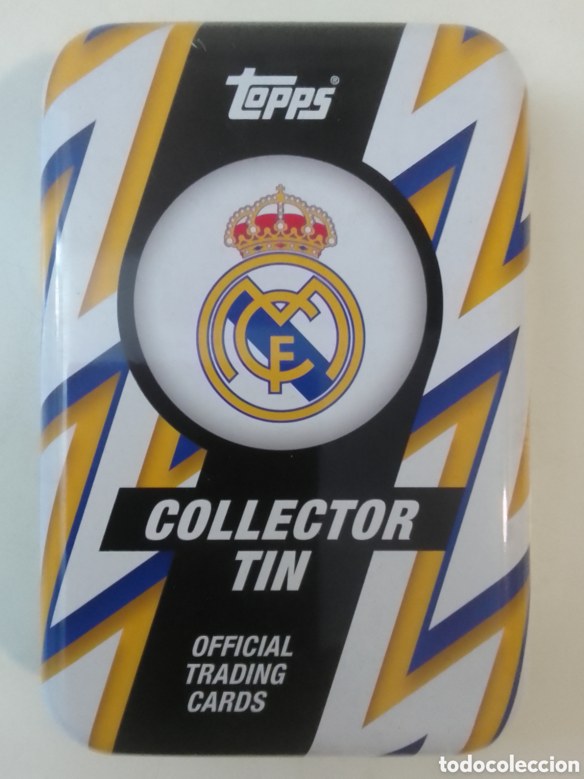 Cajas y cajitas met&aacute;licas: Caja met&aacute;lica vac&iacute;a topps COLLECTOR TIN Real Madrid 2025/26.