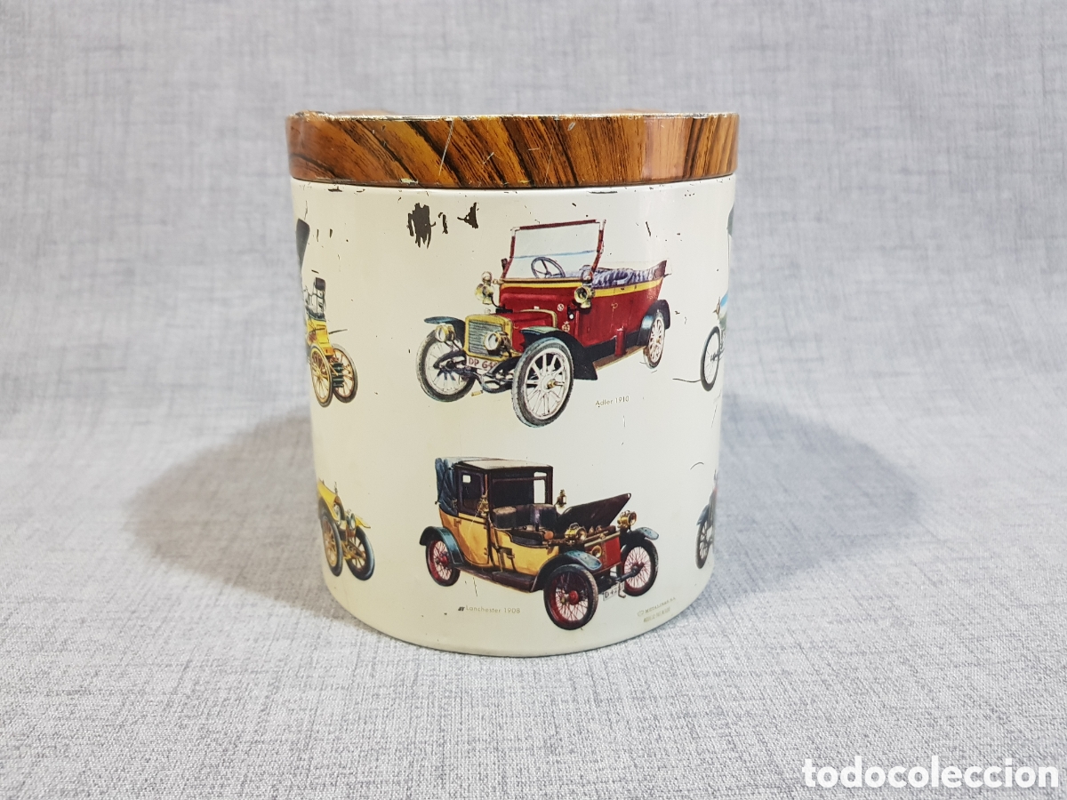 Cajas y cajitas met&aacute;licas: LATA DE CARAMELOS CON DIBUJOS DE COCHES CL&Aacute;SICOS ANTIGUOS