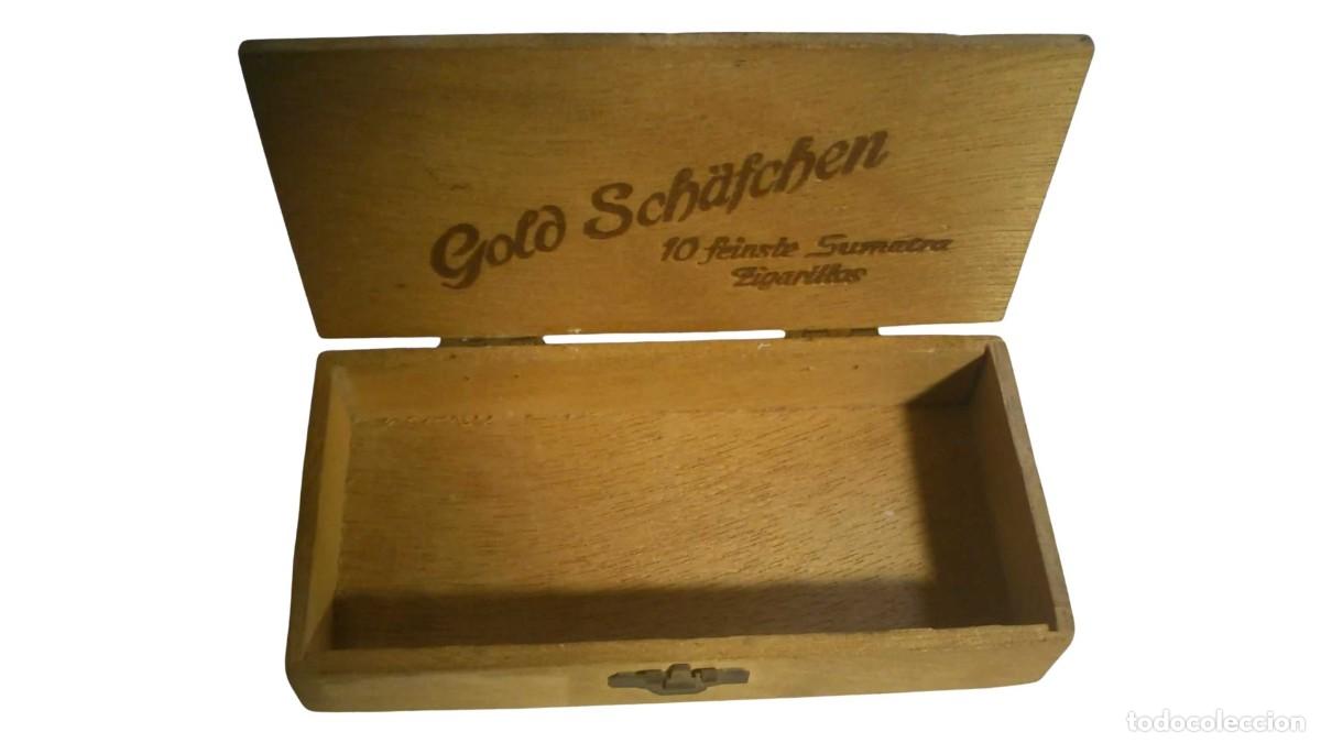 Cajas y cajitas met&aacute;licas: Caja de Madera Gold Schafchen