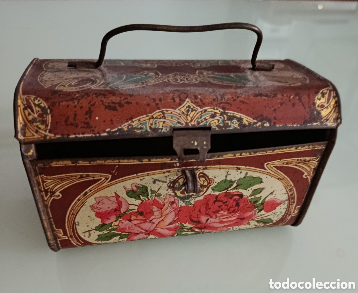 Cajas y cajitas met&aacute;licas: ANTIGUO CABAS MALETIN METAL COLEGIO SERIGRAFIADO A&Ntilde;OS 20-30