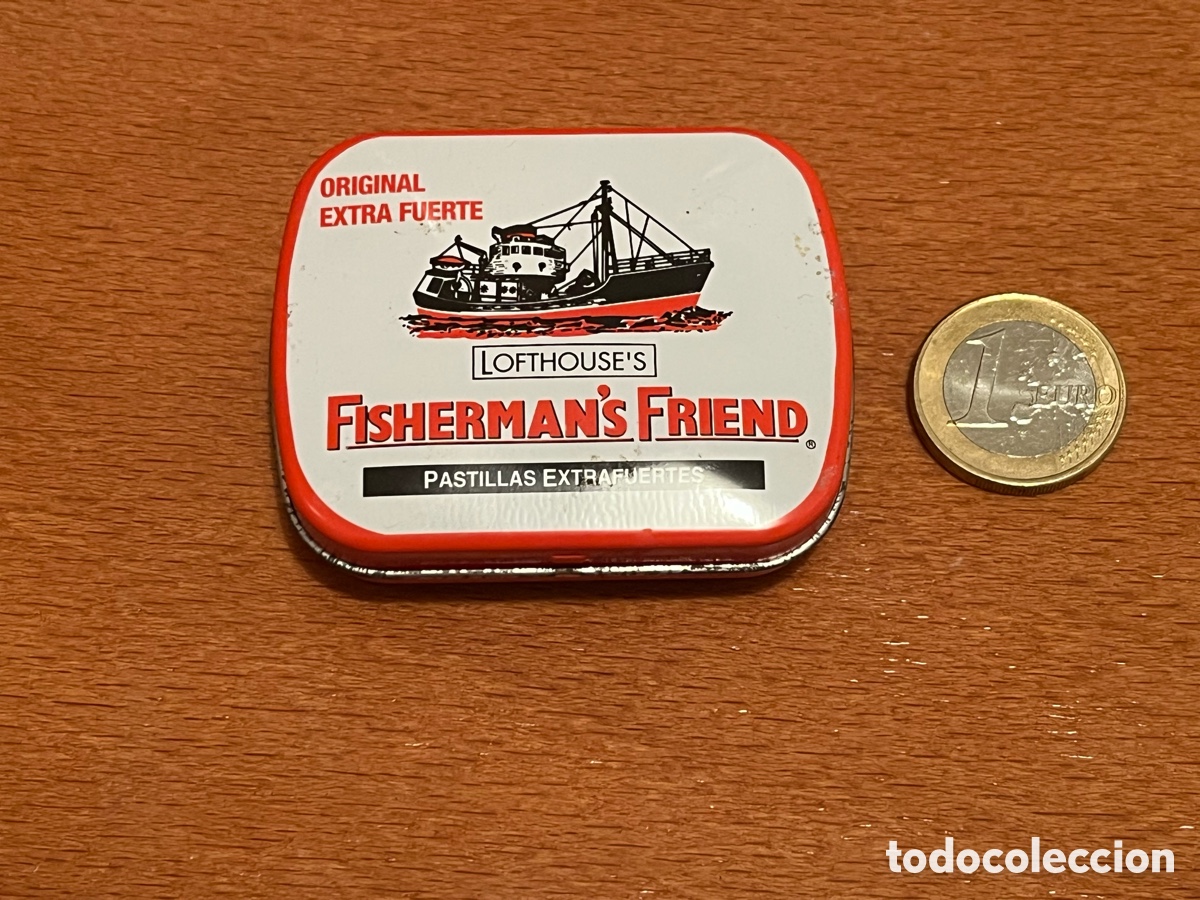 Cajas y cajitas met&aacute;licas: Cajita met&aacute;lica FISHERMAN&acute;S FRIEND. Caja de Pastillas extrafuertes. Lofthouse&acute;s