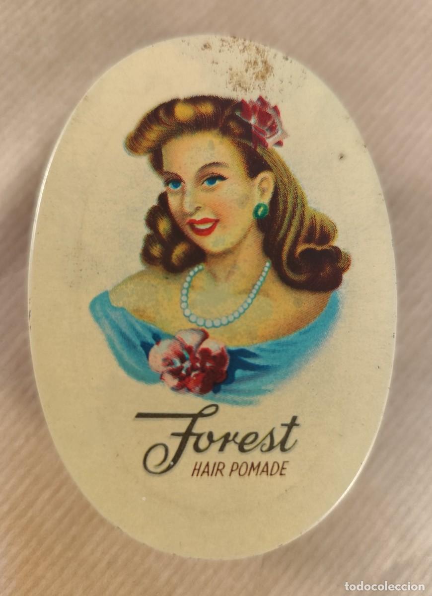 Cajas y cajitas met&aacute;licas: Caja met&aacute;lica vintage &ldquo;Forest Hair Pomade&rdquo;, Golden City Perfumery Factory, Hong Kong