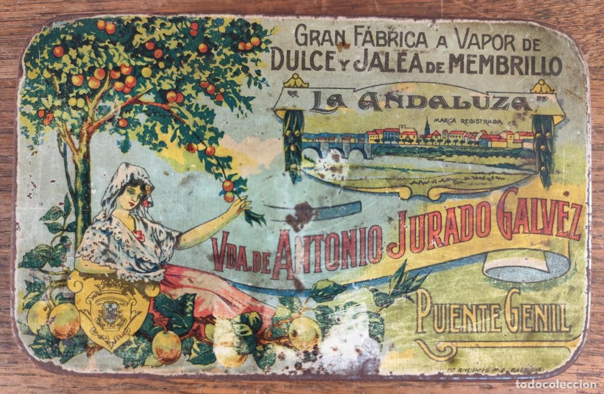Cajas y cajitas met&aacute;licas: Caja met&aacute;lica &ldquo;La Andaluza&rdquo;, Puente Genil, dulce de membrillo vintage