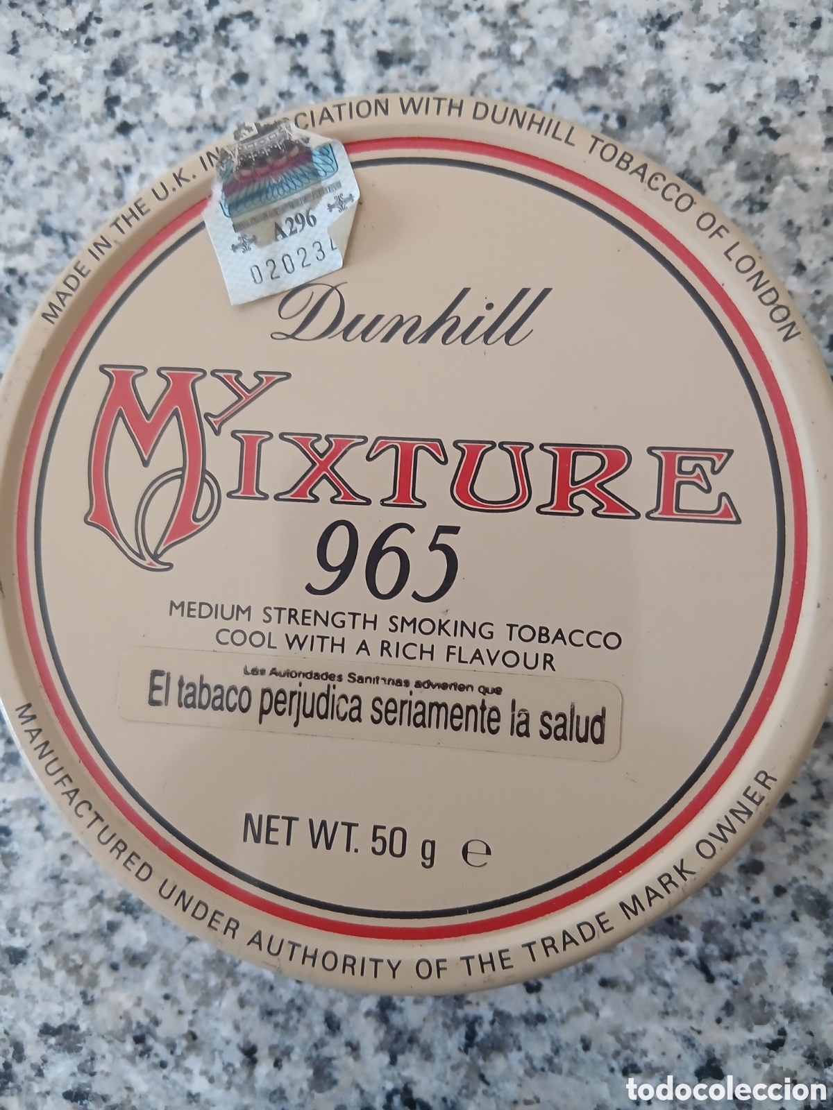 Cajas y cajitas met&aacute;licas: Caja de lata de tabaco Mixture vac&iacute;a - Foto 4