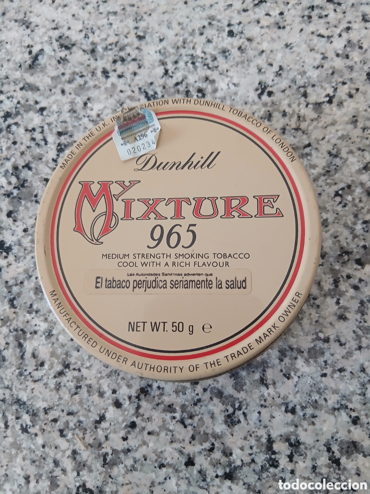 Cajas y cajitas met&aacute;licas: Caja de lata de tabaco Mixture vac&iacute;a