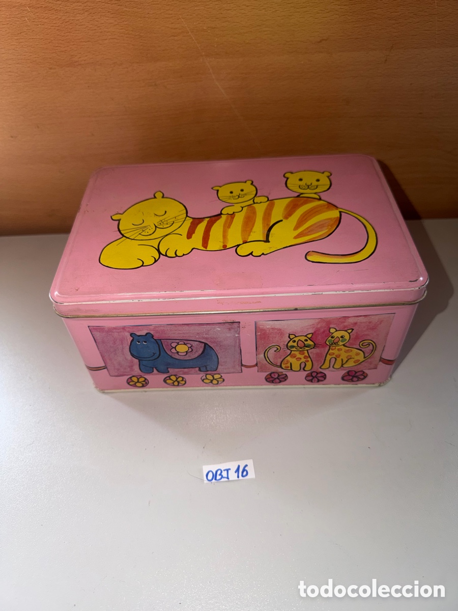Cajas y cajitas met&aacute;licas: antigua caja met&aacute;lica de Cola Cao de la d&eacute;cada de 1970