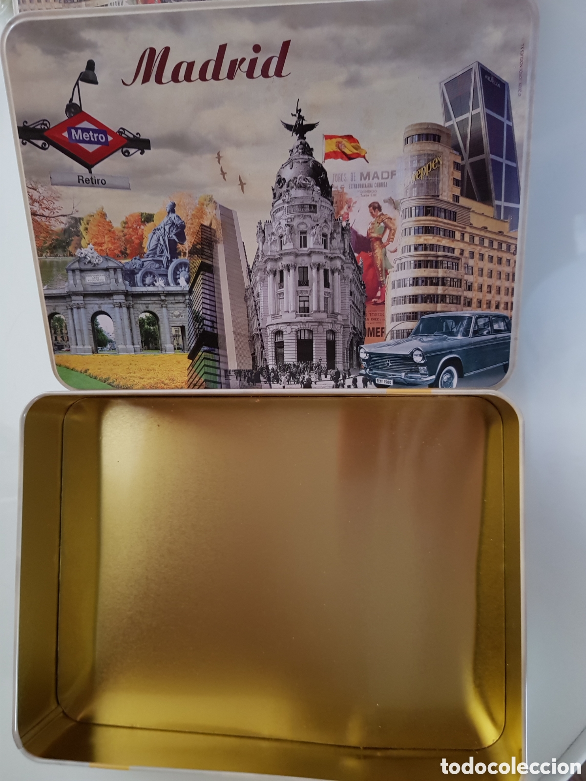 Cajas y cajitas met&aacute;licas: Caja vintage con im&aacute;genes de Madrid