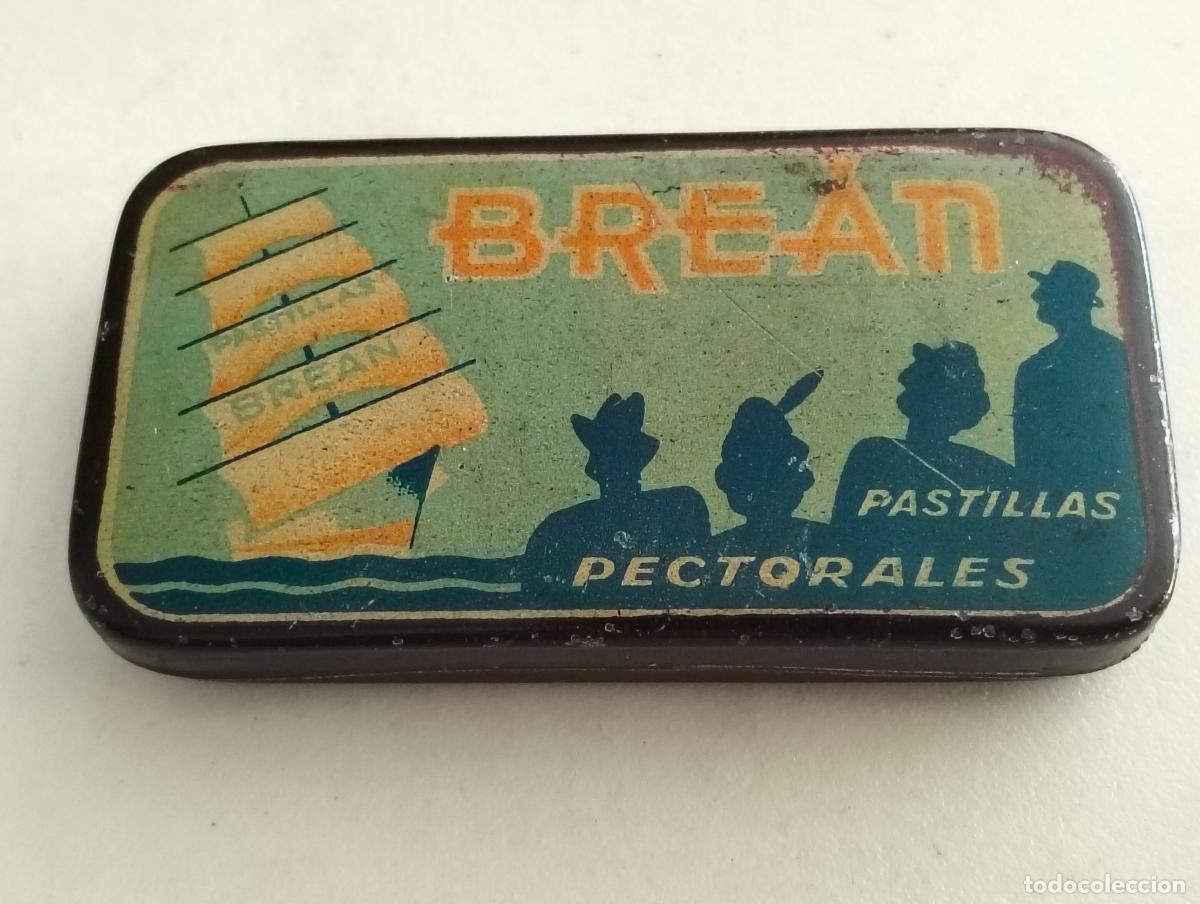 Cajas y cajitas met&aacute;licas: ANTIGUA CAJA FARMACIA LITOGRAFIADA, PASTILLAS PECTORALES BREAN, MEDIDAS 73 X 40 X 18 MM