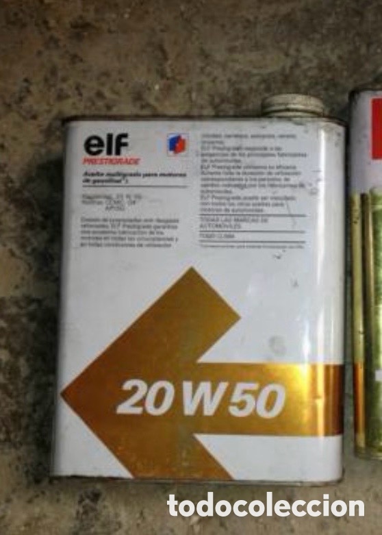 Cajas y cajitas met&aacute;licas: LATA DE ACEITE DE MOTOR ELF - Foto 2