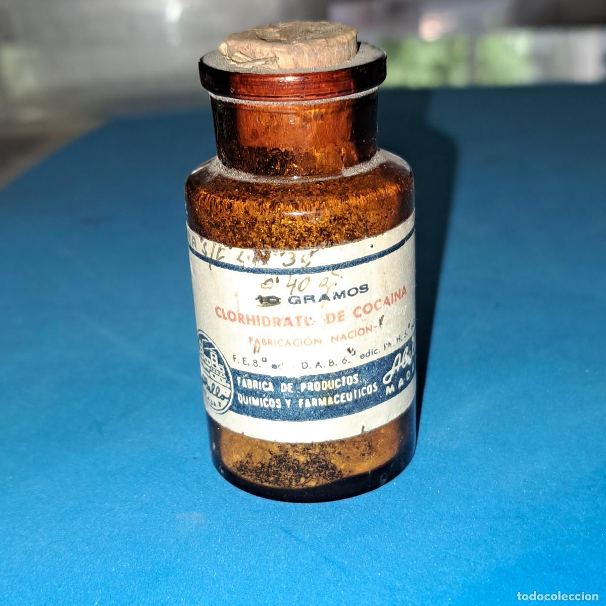 Cajas y cajitas met&aacute;licas: ANTIGUO FRASCO DE FARMACIA - A&Ntilde;OS 40 - CLORHIDRATO DE COCAINA - PARA COLECCI&Oacute;N - ABELL&Oacute;