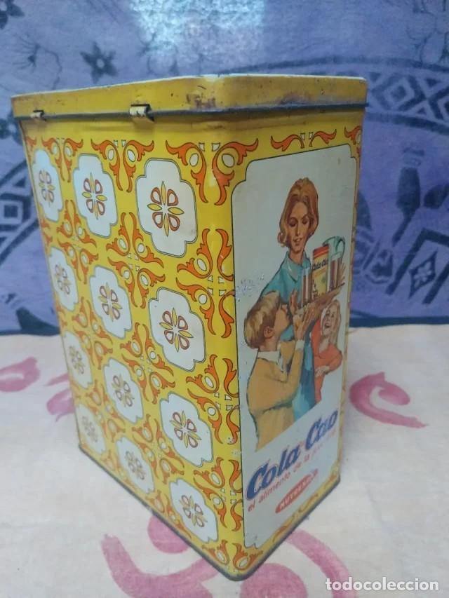 Cajas y cajitas met&aacute;licas: Lata met&aacute;lica antigua Cola Cao greca floral &rdquo;arroz&rdquo;