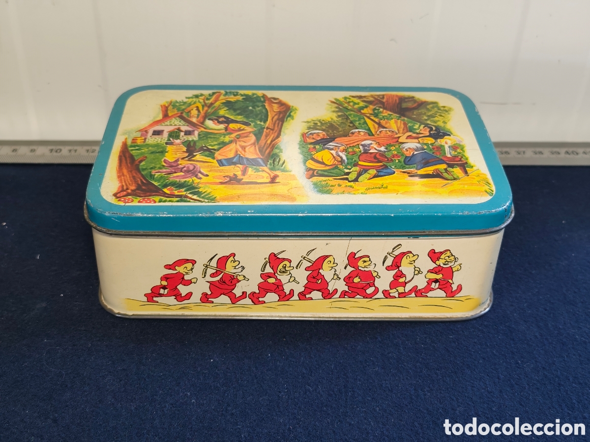 Cajas y cajitas met&aacute;licas: Caja de Lata Metal Vintage Blancanieves y los 7 Enanitos (A&ntilde;os 60-70)