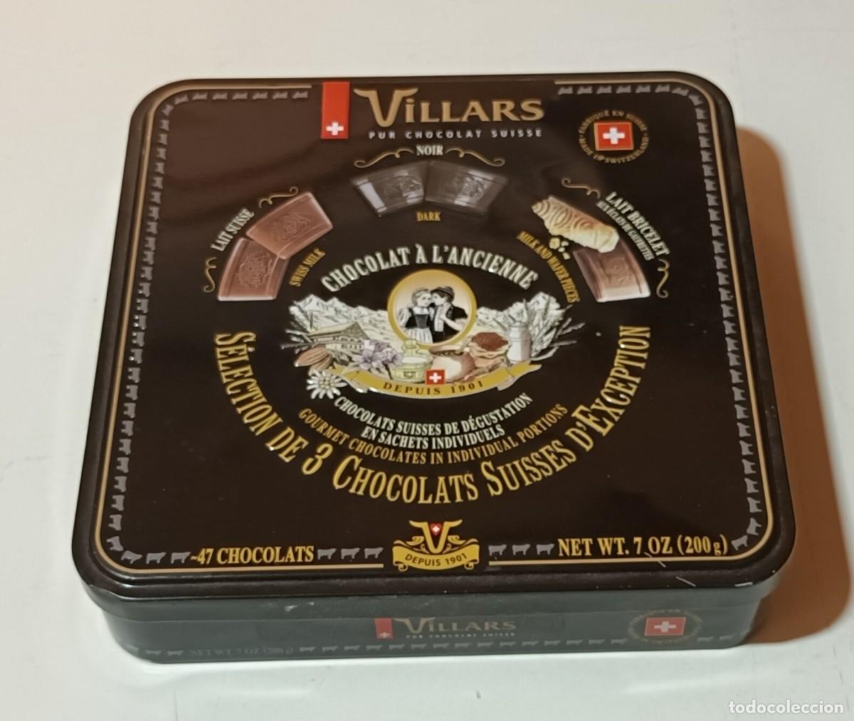 Cajas y cajitas met&aacute;licas: CAJA VAC&Iacute;A / LATA MET&Aacute;LICA - VILLARS - PUR CHOCOLAT SUISSE