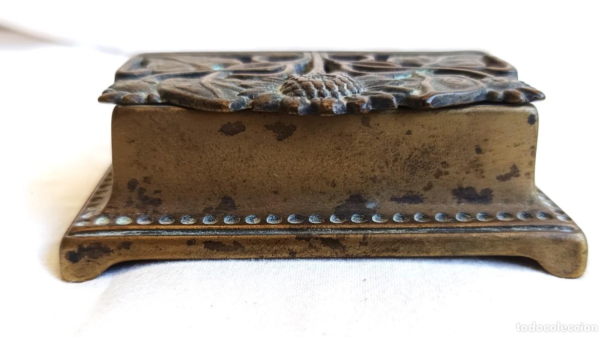 Cajas y cajitas met&aacute;licas: Caja antigua para sellos de correos - Rectangular - Lat&oacute;n - Principios SXX - Reino Unido