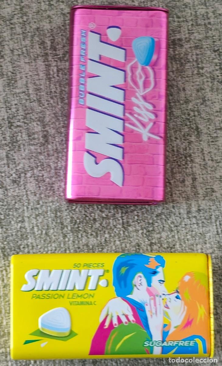 Cajas y cajitas met&aacute;licas: LOTE DE 2 CAJITAS MET&Aacute;LICAS VAC&Iacute;A DE GRAGEAS SMINT - Passion Lemon / Kiss