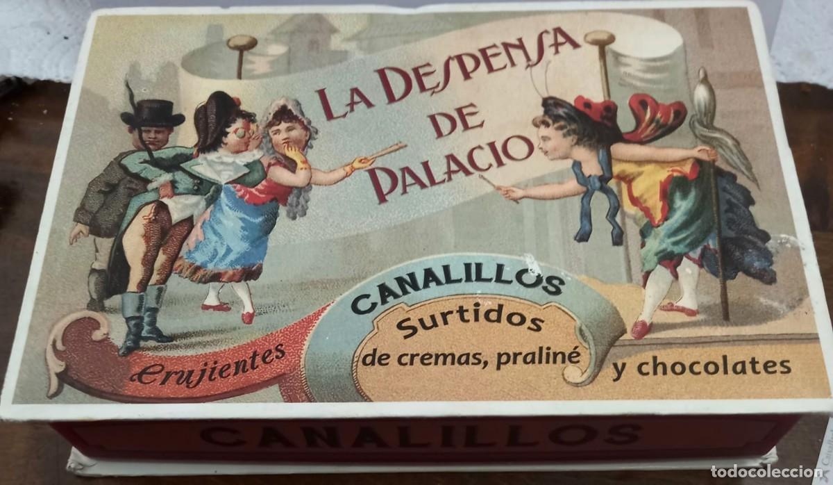 Cajas y cajitas met&aacute;licas: MUY BONITA CAJA DE &rdquo;DESPENSA DE PALACIO&rdquo; CANALILLOS, EN CARTON Y DE ESTEPA 196 X 13 X 4,5 cm