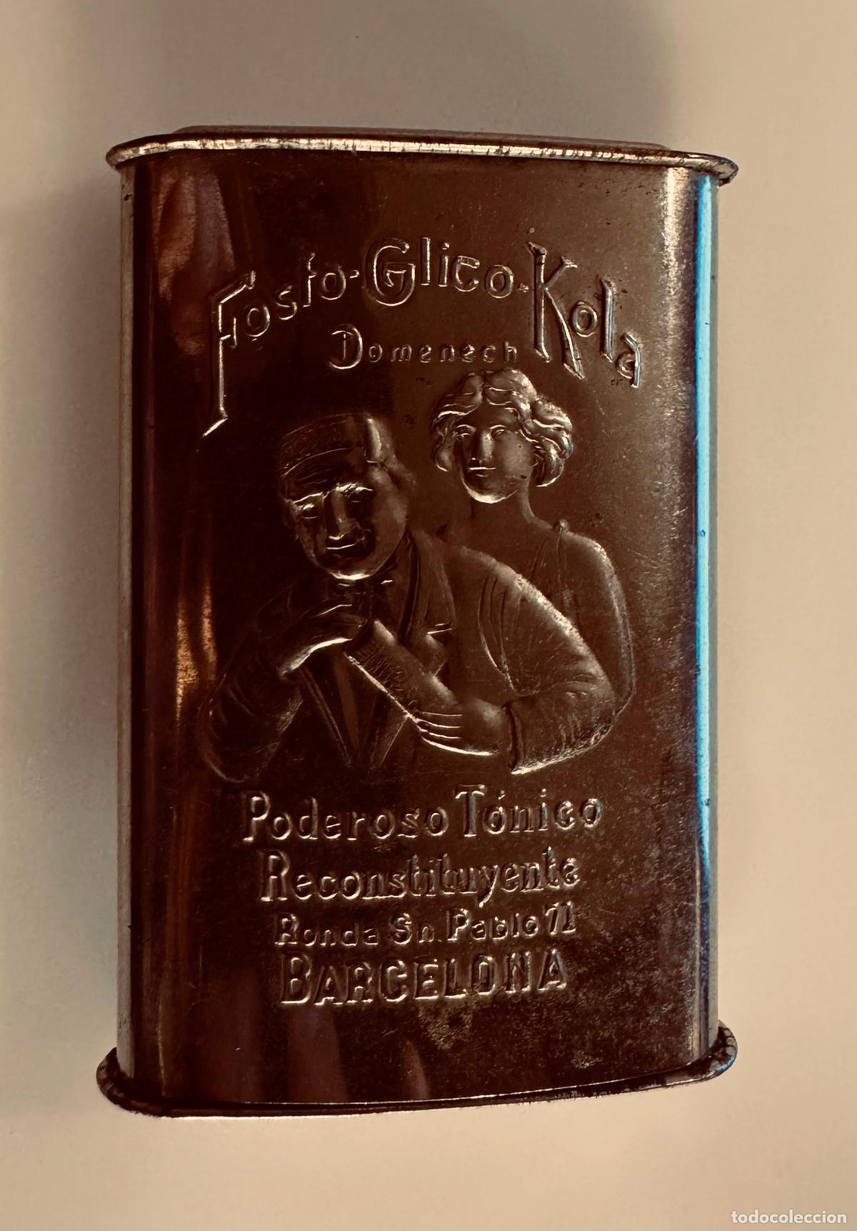 Cajas y cajitas met&aacute;licas: - FOSFO GLICO KOLA DOMENECH - PASTILLERO - CAJA ANTIGUA METALICA -VER FOTOS