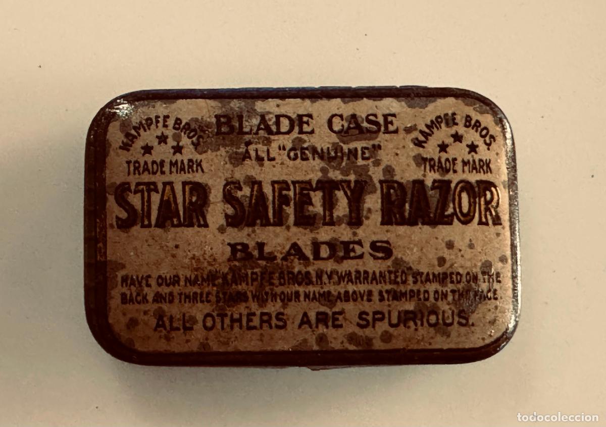 Cajas y cajitas met&aacute;licas: STAR SAFETY RAZOR BLADES - CAJITA ANTIGUA DE CHAPA CON HOJA DE AFEITAR -VER FOTOS