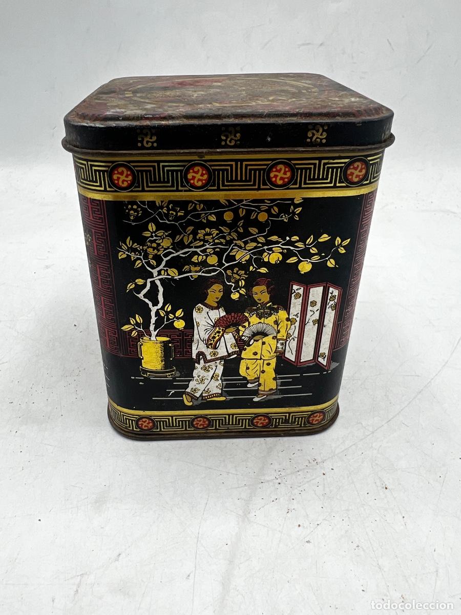 Cajas y cajitas met&aacute;licas: CAJA MET&Aacute;LICA DE T&Eacute; CHINO. 11 x 8,5 CM