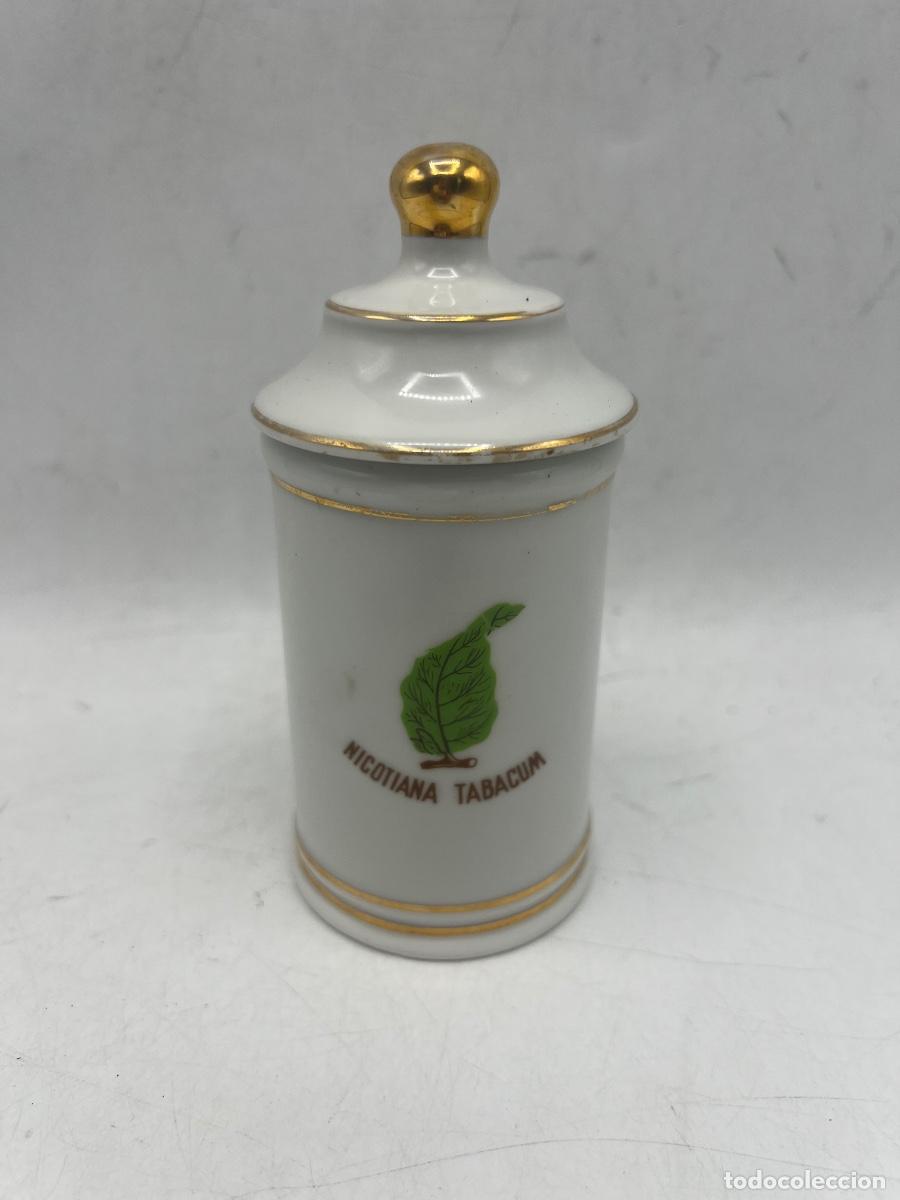 Cajas y cajitas met&aacute;licas: TARRO CER&Aacute;MICA. NICOTIANA TABACUM. ANTIGUO BOT&Eacute; DE FARMACIA.