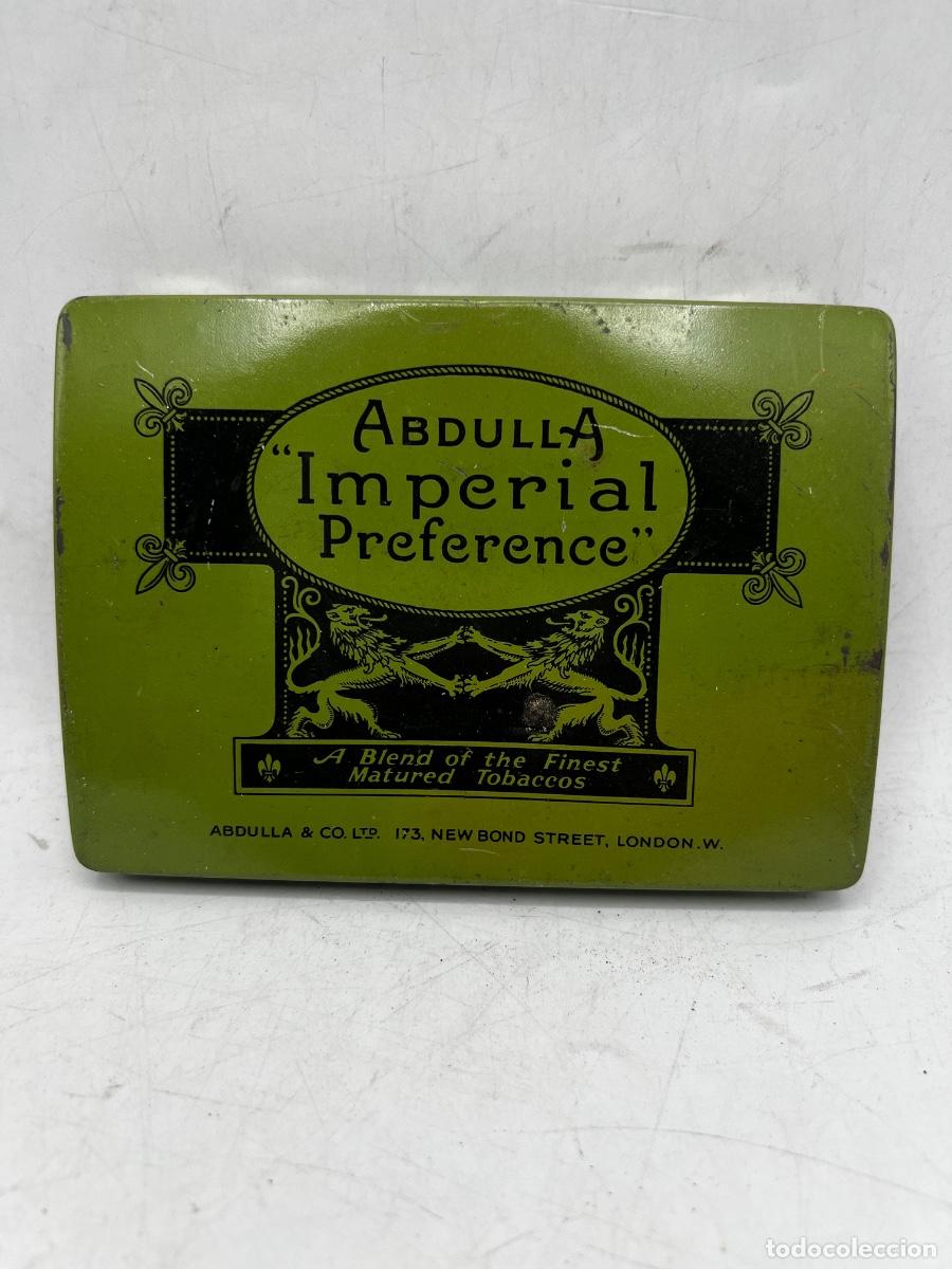 Cajas y cajitas met&aacute;licas: LATA METALICA. ABDULLA IMPERIAL PREFERENCE. LONDON. VAC&Iacute;A.
