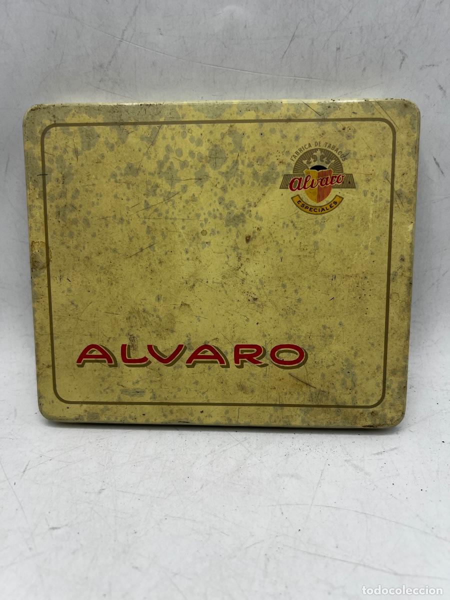Cajas y cajitas met&aacute;licas: LATA METALICA. &Aacute;LVARO. FABRICA DE TABACOS. VAC&Iacute;A.