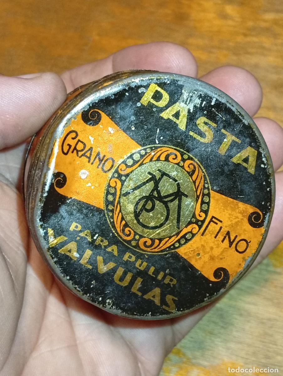 Cajas y cajitas met&aacute;licas: DIFICIL CAJA PASTA MANUEL BLASI BARCELONA BOTE DOBLE TAPA GRANO BASTO FINO PULIR V&Aacute;LVULAS MOTOR