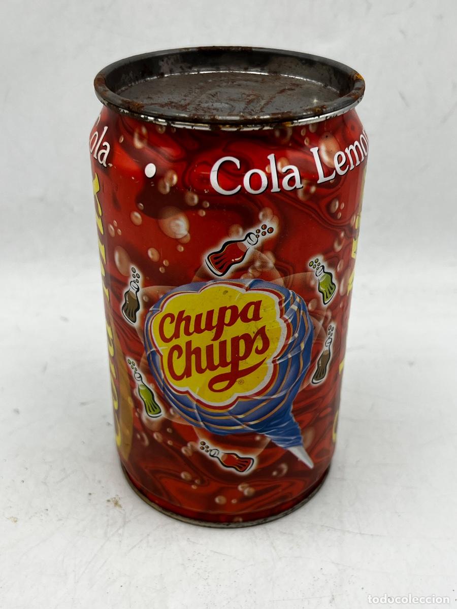 Cajas y cajitas met&aacute;licas: BOTE MET&Aacute;LICO DE CHUPA CHUPS. COLA MIX. VAC&Iacute;O. 15,5 x 9 CM.