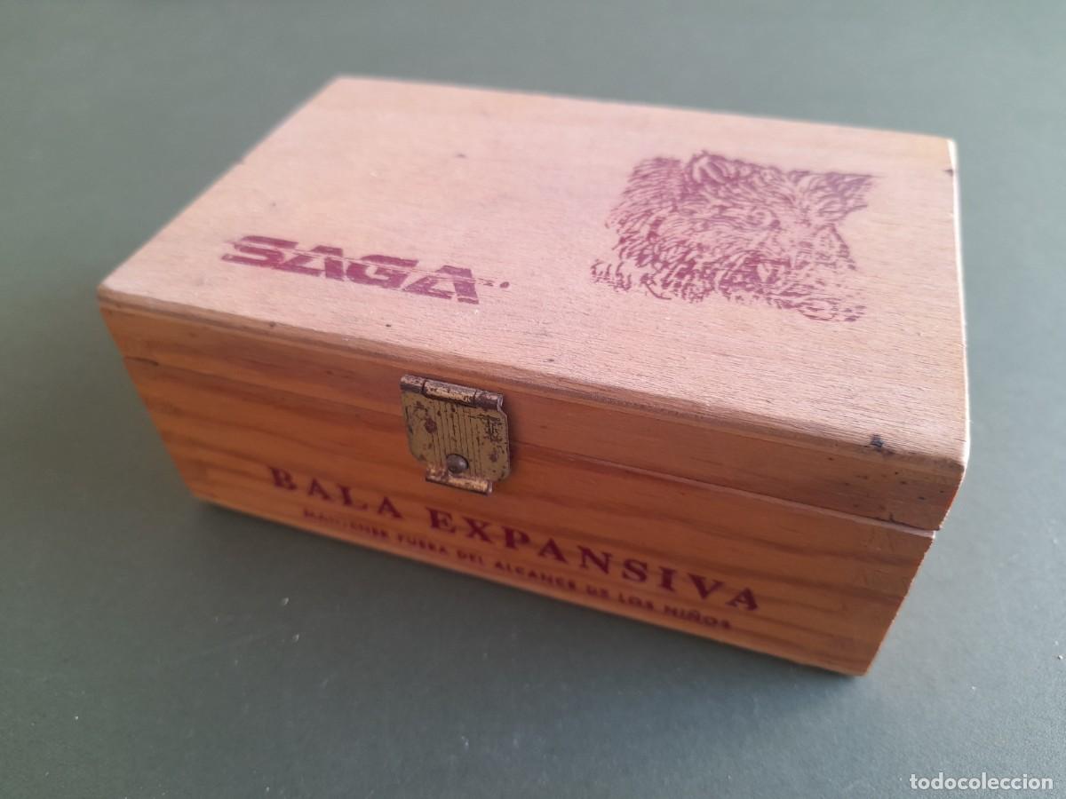 Cajas y cajitas met&aacute;licas: cajita de madera para bala expansiva saga, 12x8x5cm aprox