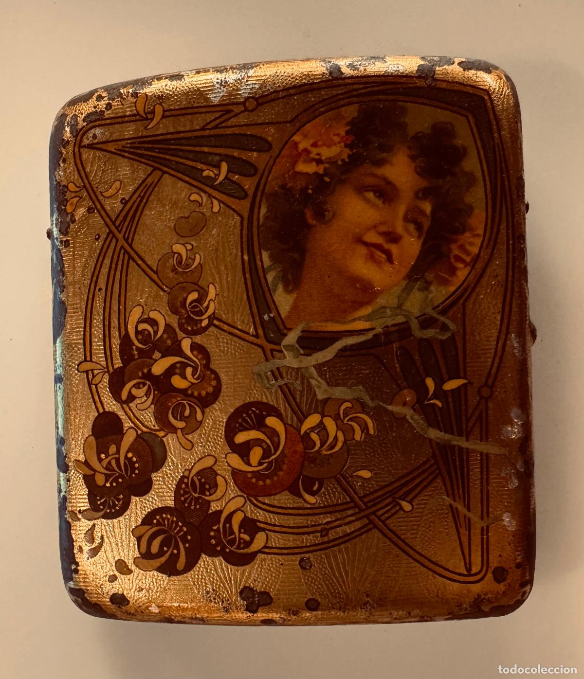 Cajas y cajitas met&aacute;licas: ANIS DEL MONO - CAJITA ANTIGUA DE CHAPA MODERNISTA - VER FOTOS