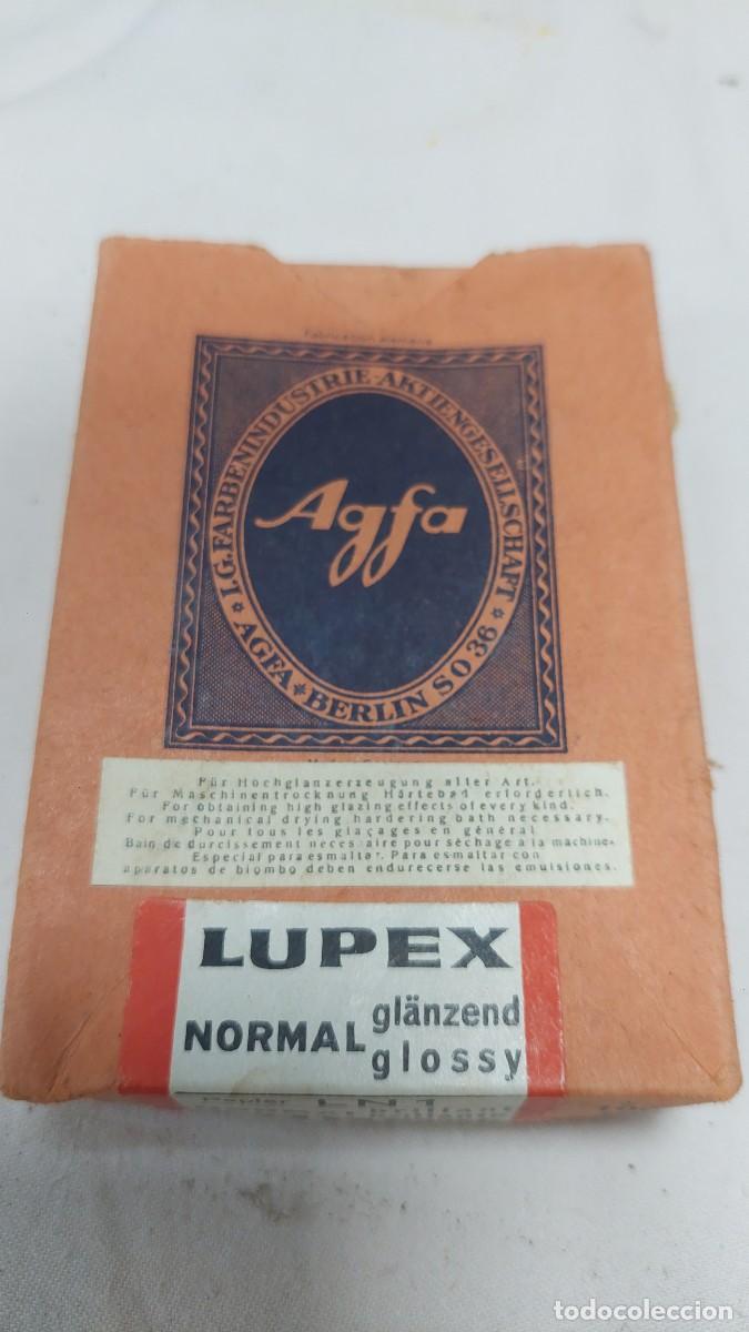 Cajas y cajitas met&aacute;licas: Antigua caja de Agfa Lupex sello alfonsino