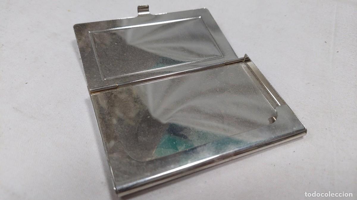 Cajas y cajitas met&aacute;licas: Antiguo tarjetero plateado - Foto 2