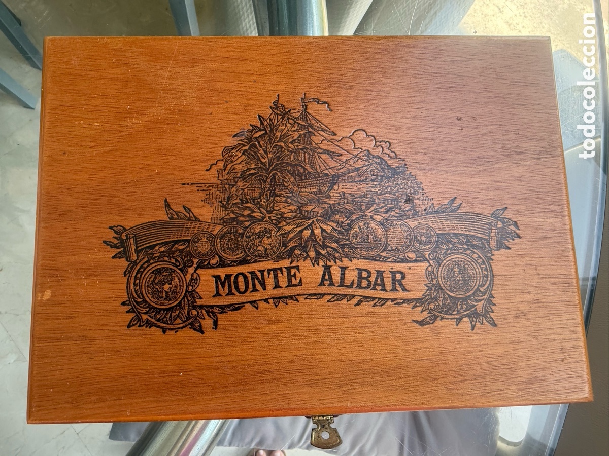 Cajas y cajitas met&aacute;licas: Lote 2 antiguas cajas de puros de madera Monte Albar y Flor de Besana &ndash; Coleccionismo