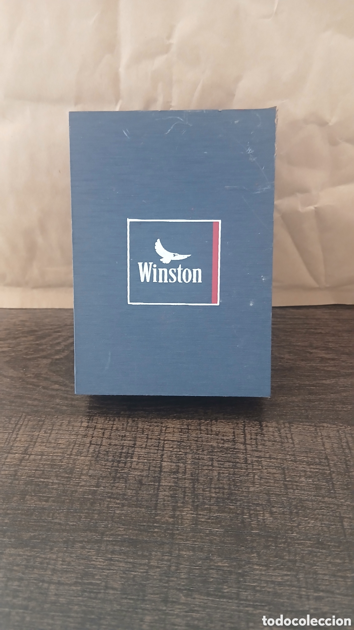Cajas y cajitas met&aacute;licas: MECHERO WINSTON DE COLECCI&Oacute;N EN CAJA DE MADERA - Foto 3