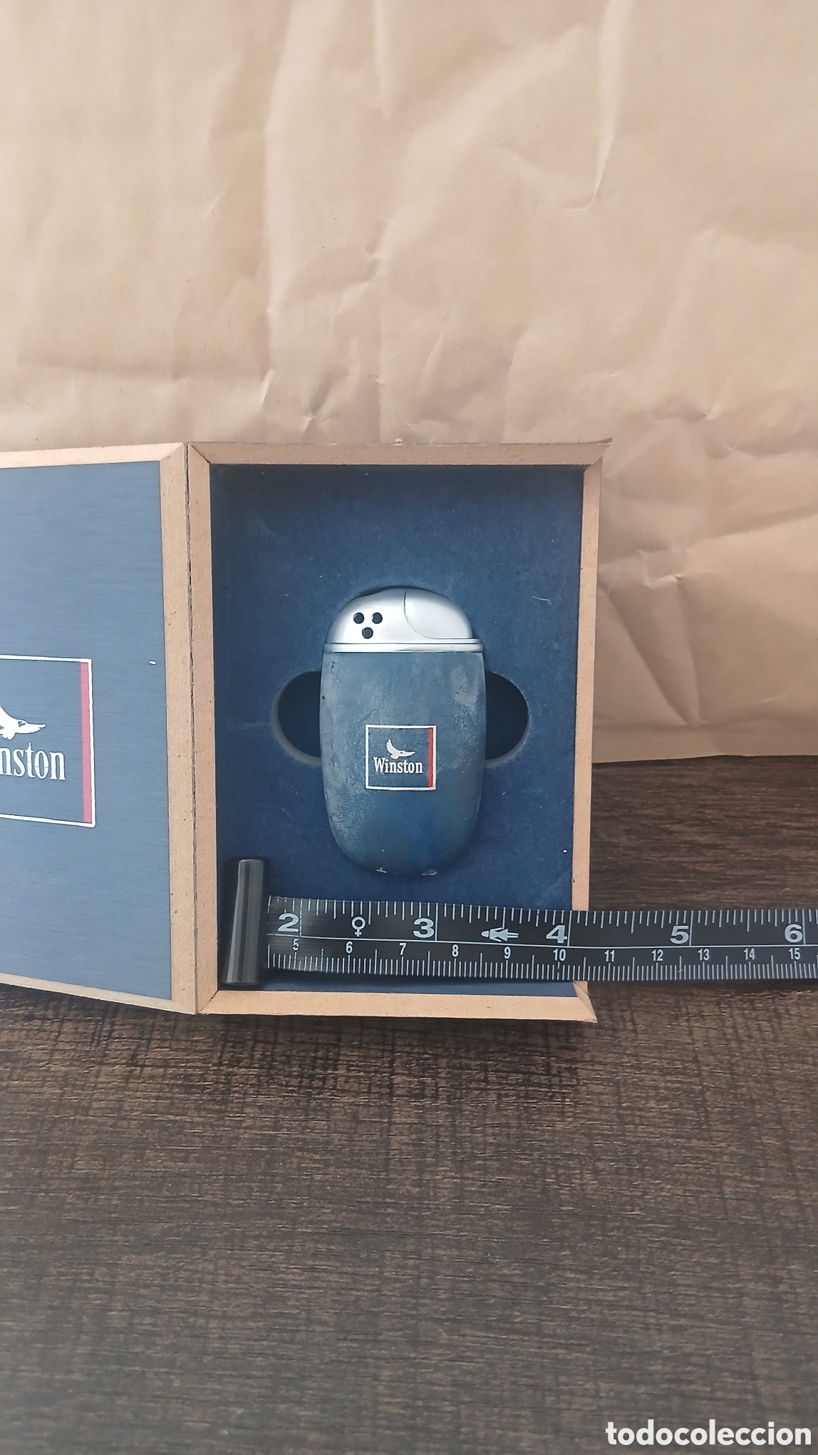 Cajas y cajitas met&aacute;licas: MECHERO WINSTON DE COLECCI&Oacute;N EN CAJA DE MADERA - Foto 5