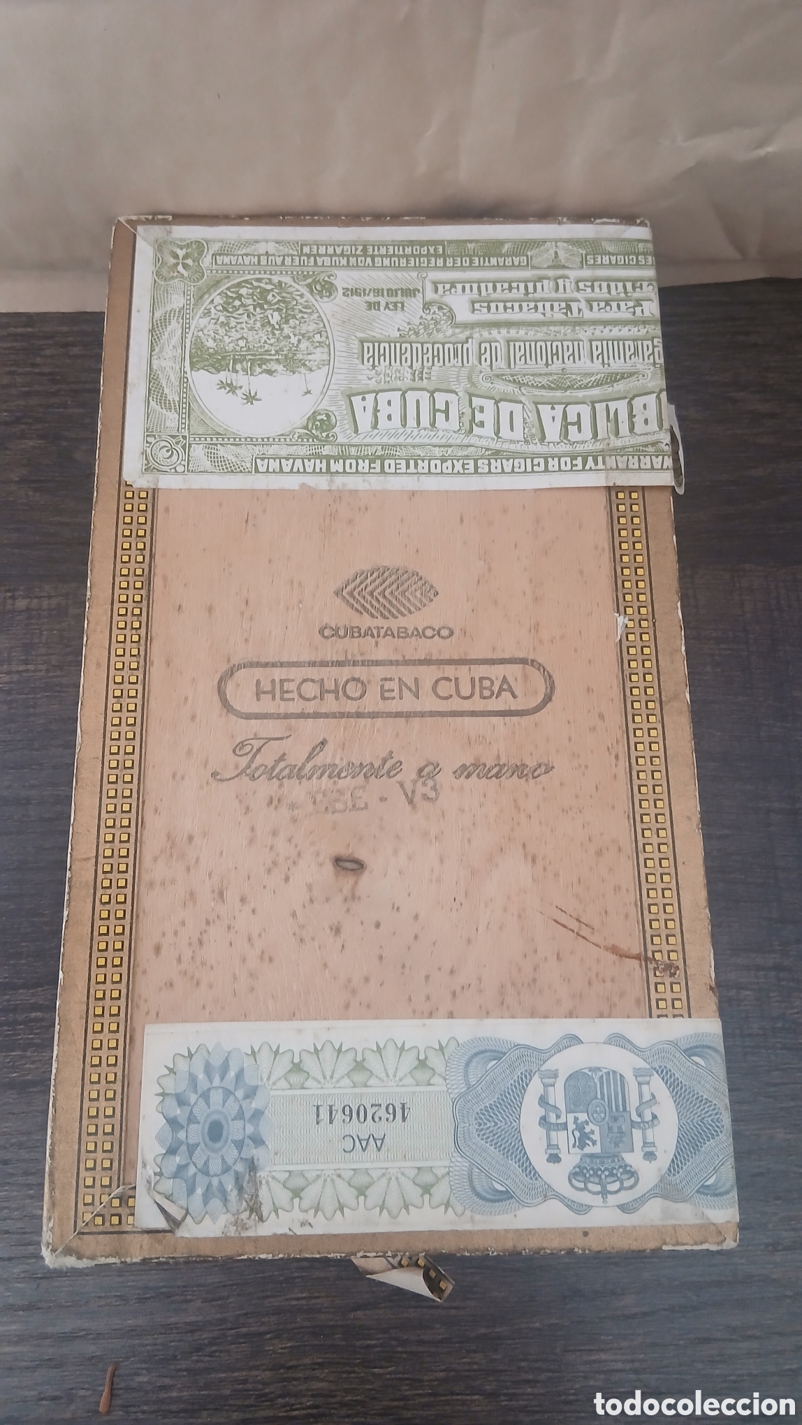 Cajas y cajitas met&aacute;licas: caja antigua sigaro hecho en cuba