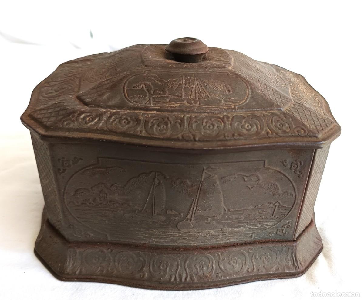 Cajas y cajitas met&aacute;licas: Douwe Egberts - Caja grande - Aluminio - Caja de caf&eacute; Pa&iacute;ses Bajos - 1900-1910