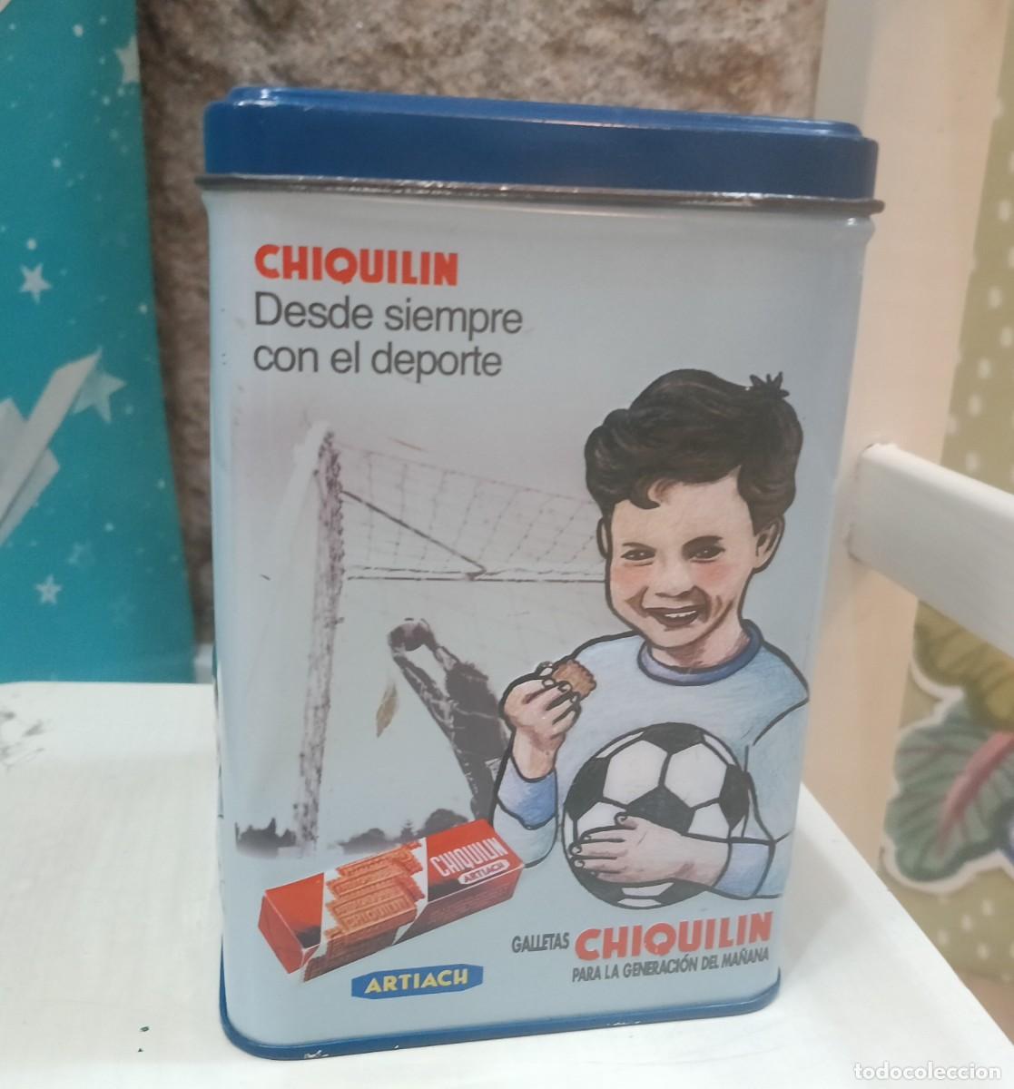 Cajas y cajitas met&aacute;licas: Caja, lata de galletas Chiquil&iacute;n. Artiach. Estado normal. Troquelada