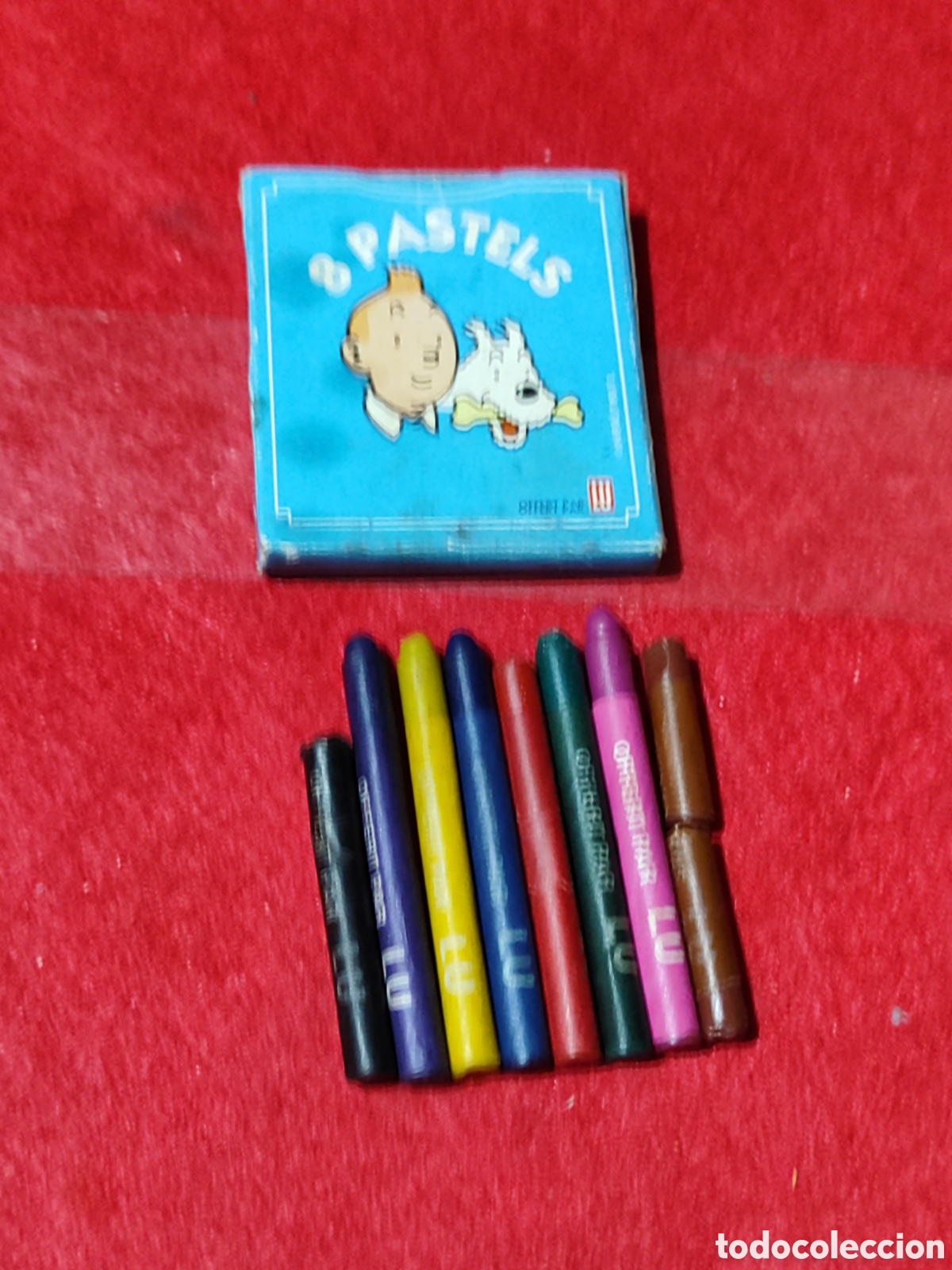 Cajas y cajitas met&aacute;licas: Caja con imagen de Tintin y Mil&uacute; promocional de galletas LU USADAS