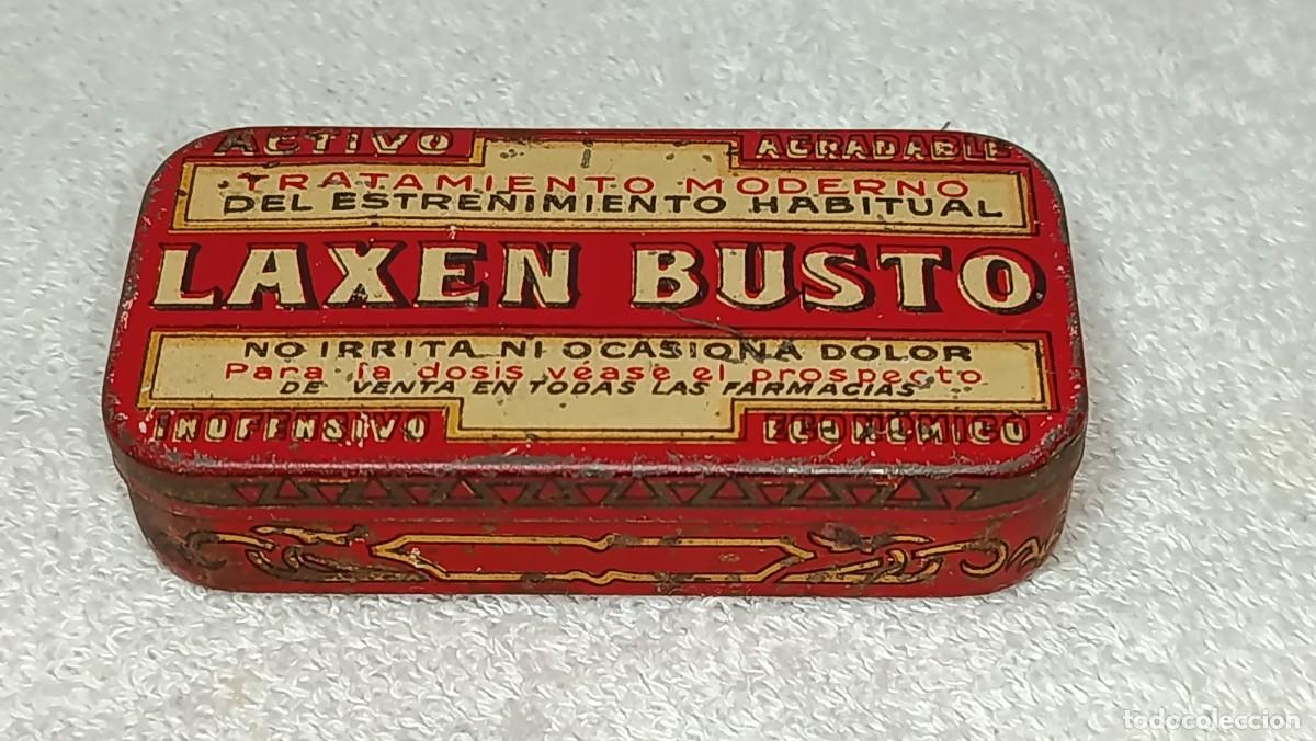 Cajas y cajitas met&aacute;licas: ANTIGUA CAJITA DE FARMACIA EN HOJALATA LITOGRAFIADA LAXEN BUSTO TRATAMIENTO ESTRE&Ntilde;IMIENTO A&Ntilde;OS 30