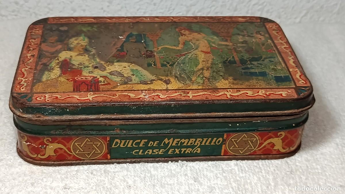 Cajas y cajitas met&aacute;licas: ANTIGUA CAJITA DE HOJALATA LITOGRAFIADA DULCE DE MEMBRILLO CLASE EXTRA ESTILO MODERNISTA A&Ntilde;OS 20