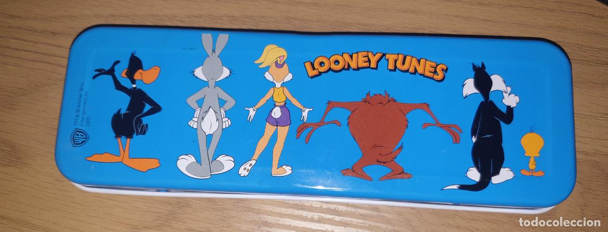 Cajas y cajitas met&aacute;licas: PLUMIER DE LATA WARNER BROS CON LOS LOONEY TUNES