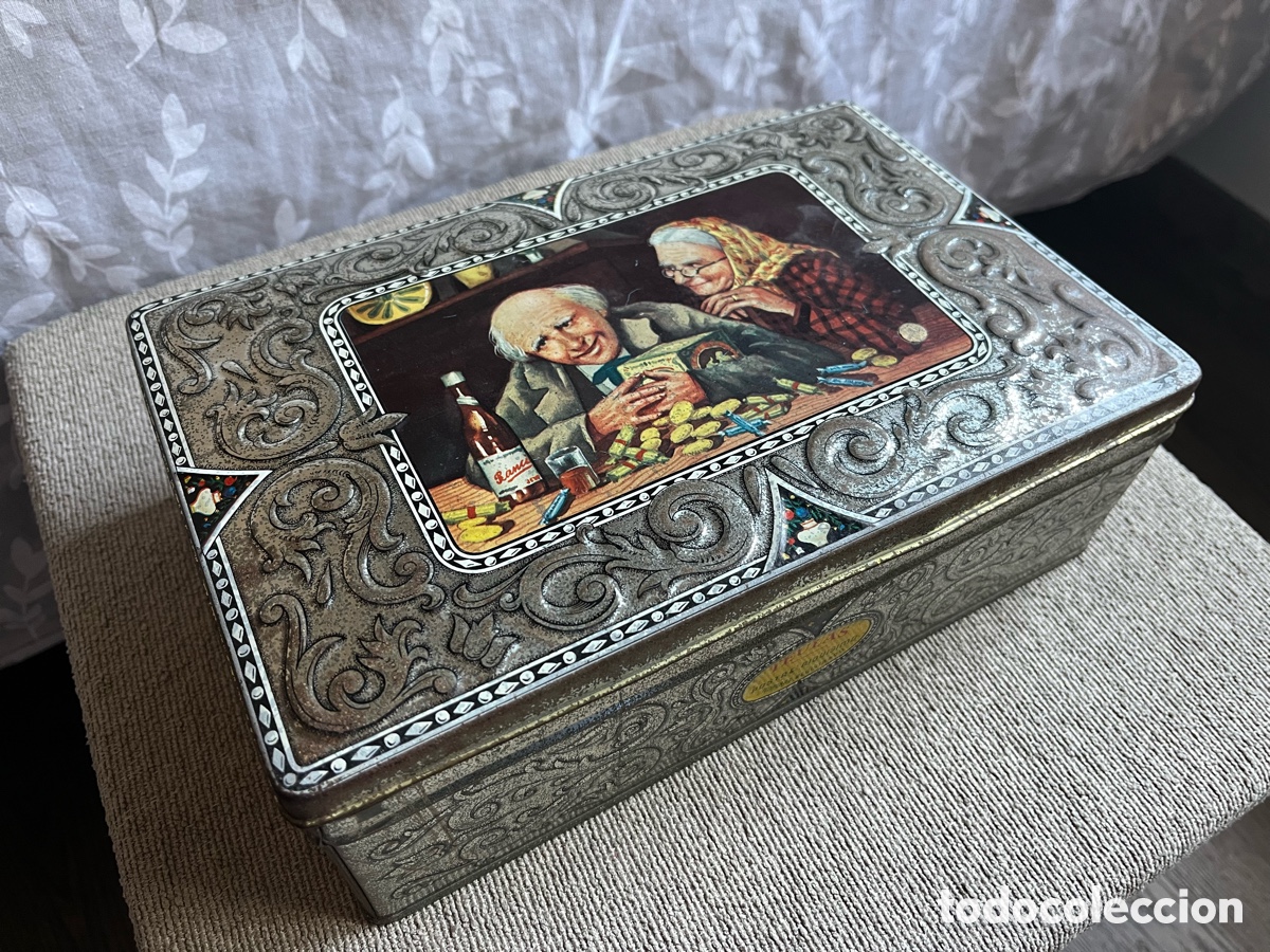 Cajas y cajitas met&aacute;licas: Antigua caja met&aacute;lica de galletas, a&ntilde;os 70