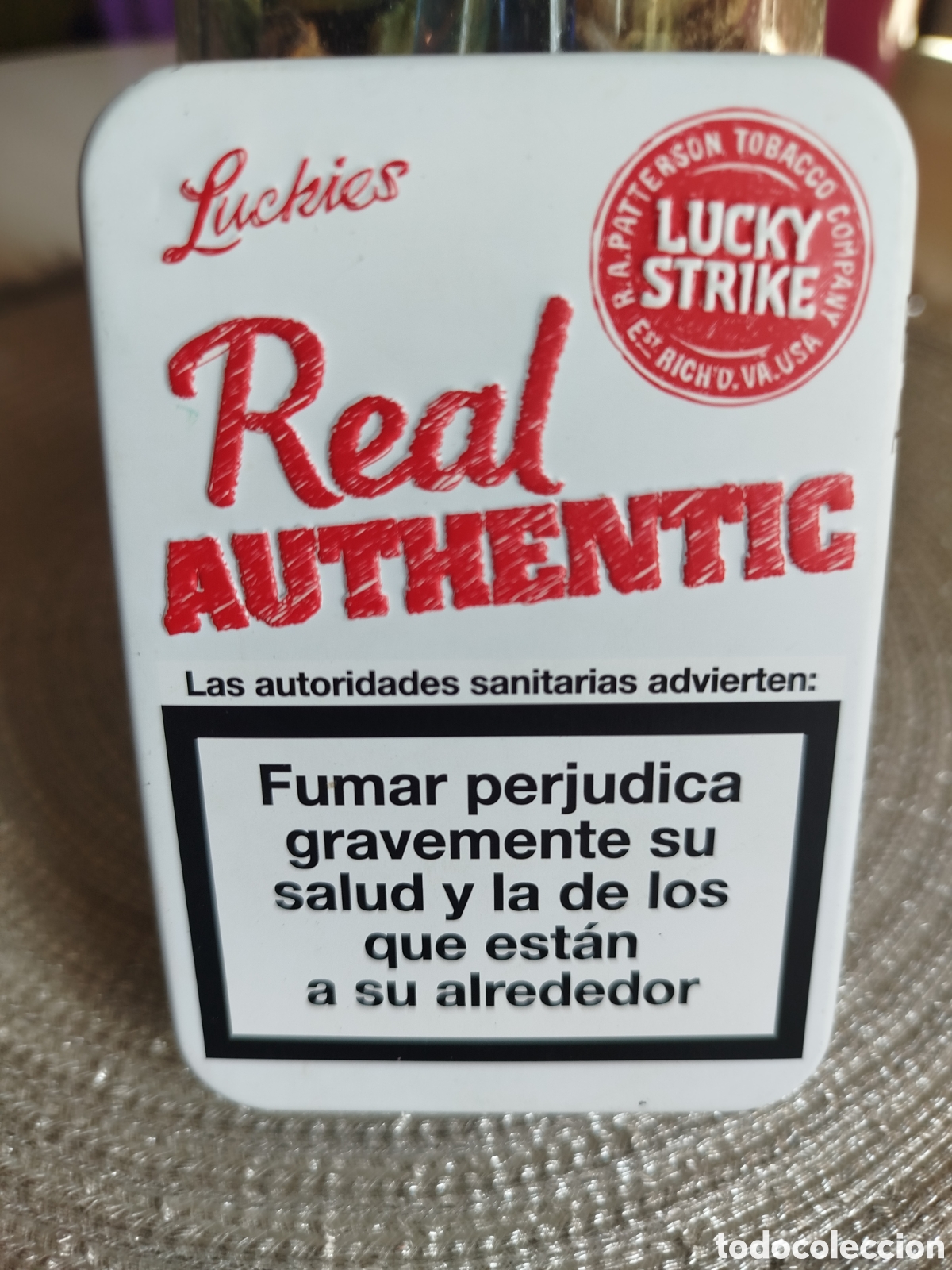 Cajas y cajitas met&aacute;licas: Cajita met&aacute;lica Lucky Strike vintage