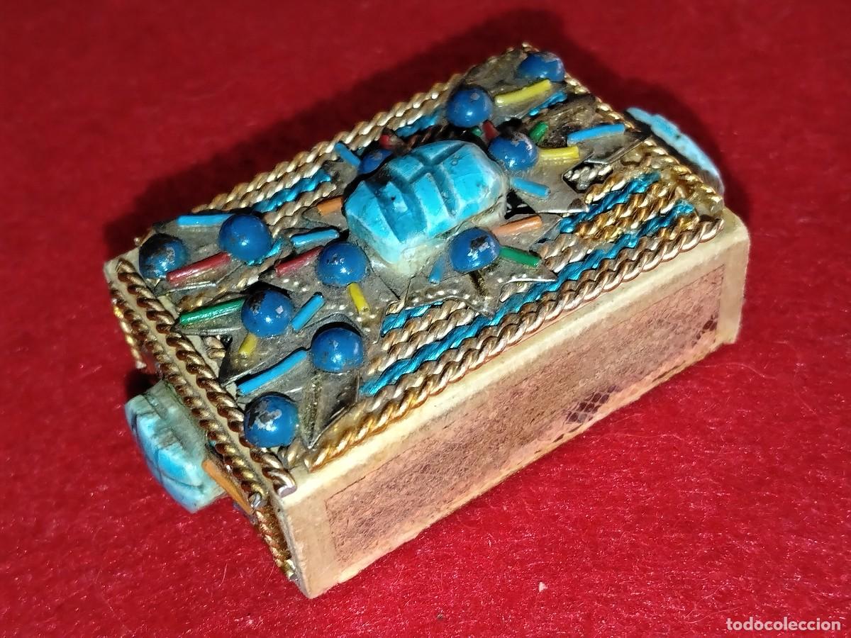 Cajas y cajitas met&aacute;licas: COFRE DE LOS RECUERDOS DEL ANTIGUO EIPTO CON PIEZAS DE ESCARABAJO EN TURQUESA(DIOS KHEPRI)AMULETO